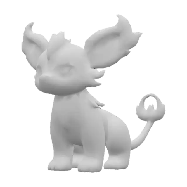 3D model for anime like pokemon, spiritual pets. fantasy,Stylized, epic and cute deep wood, magical forest mythical creature,