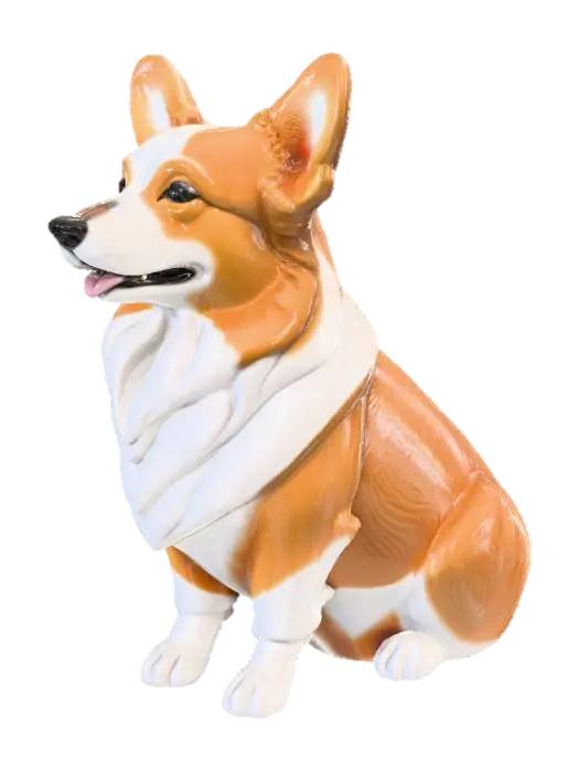 Corgi Charm 3D model, vytvořený pomocí AI