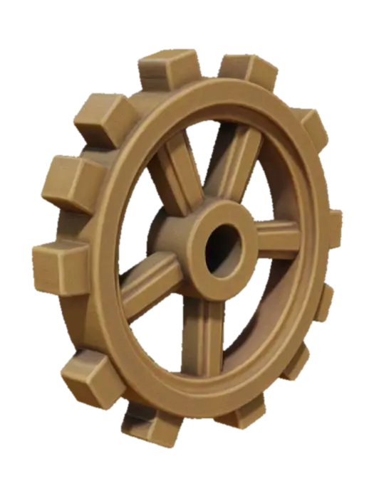 Golden Gear - Mechanism 3D model, vytvořený pomocí AI