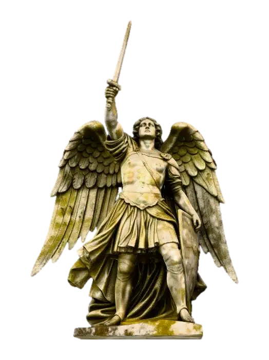 fightin angel monument - Mossy 3D model, vytvořený pomocí AI