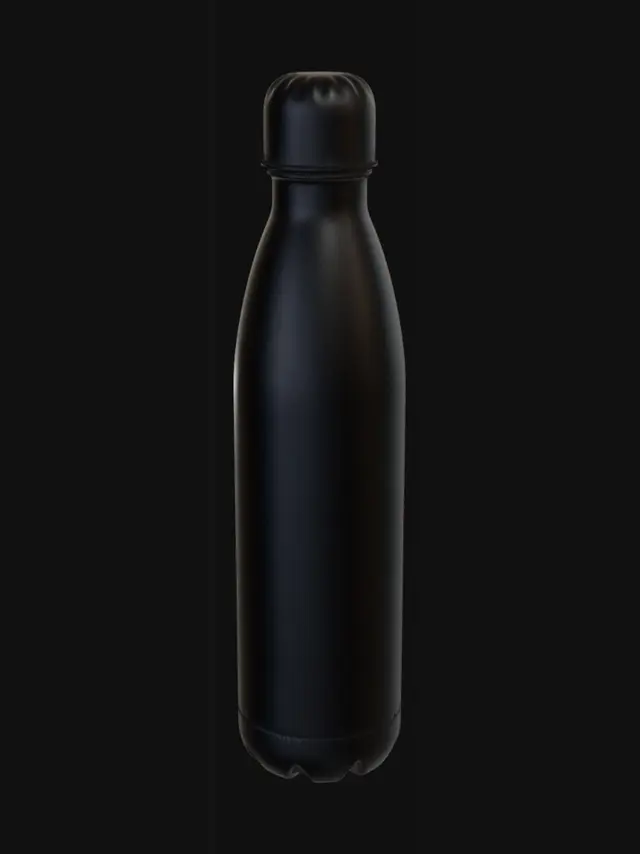 3D model for Black matte water bottle
