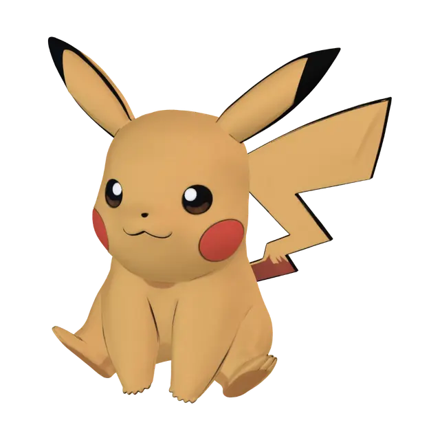 Pikachu 3D model, vytvořený pomocí AI