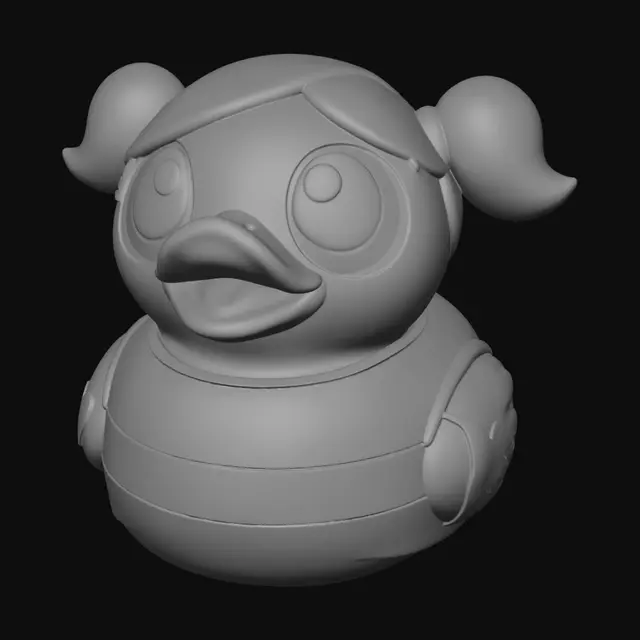 3D model for Sunny Duck in a Blue Swimsuit