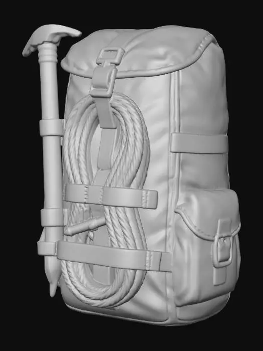 3D model for Alpine Climbing Backpack with Rope and Ice Axe