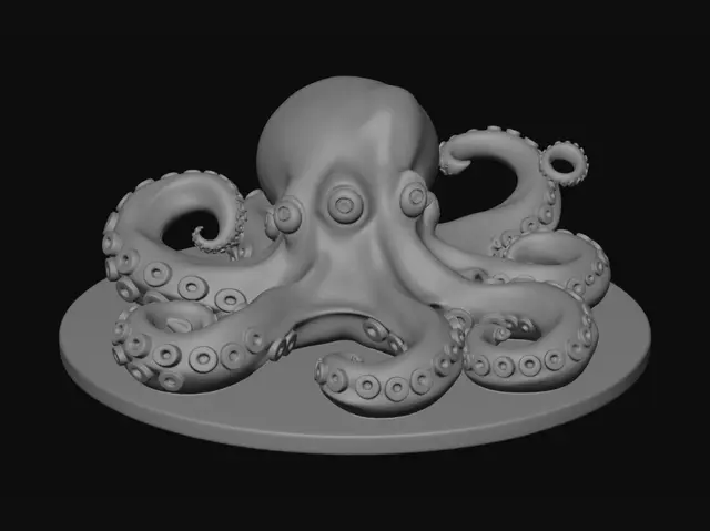 3D model for Gilded Octopus on a Brass Plate