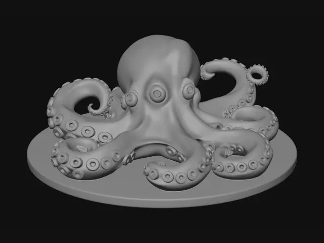 3D model for Gilded Octopus on a Brass Plate