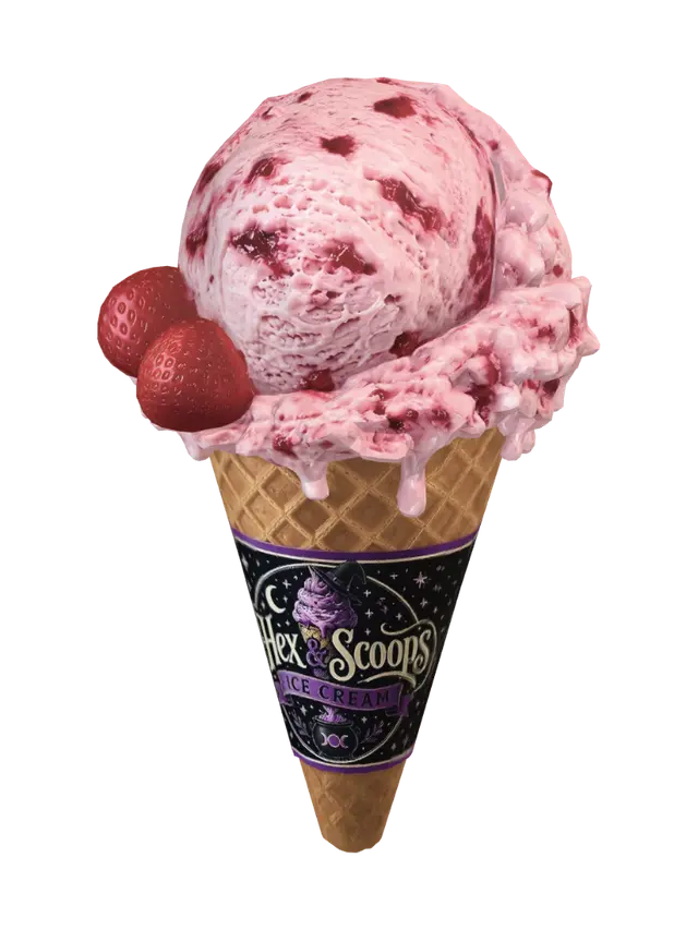 3D model for Strawberry Galaxy Ice Cream Cone