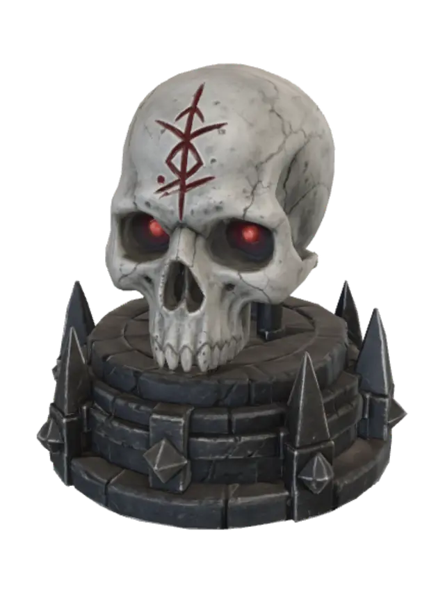 PvP Arena Skull Pedestal - Forehead-3D-modell, genererad av AI