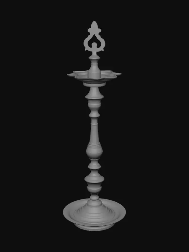 3D model for Ornate gold candlestick