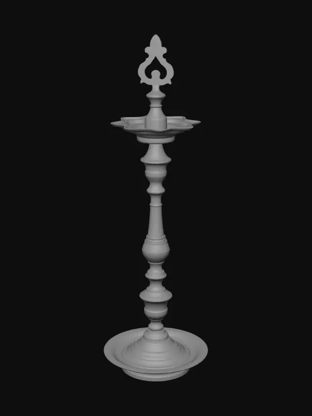 3D model for Ornate gold candlestick