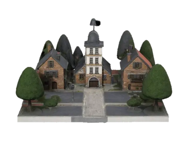 small city - Metropolis 3D model, vytvořený pomocí AI