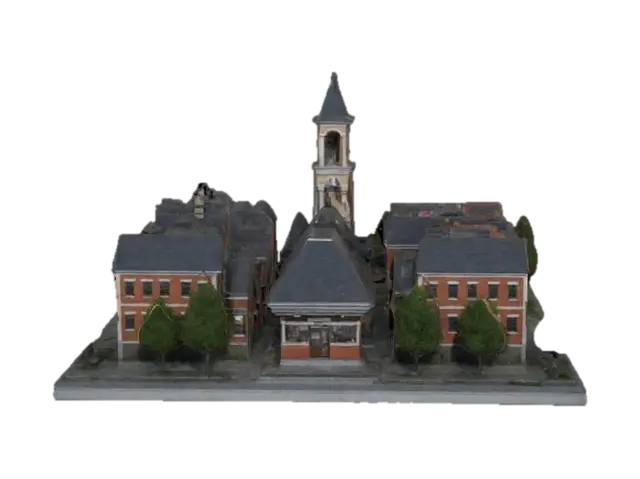 small city - Metropolis 3D model, vytvořený pomocí AI