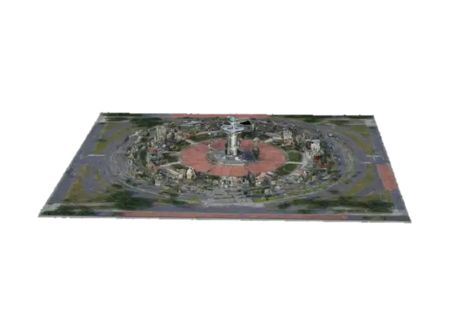 small city - Metropolis 3D model, vytvořený pomocí AI