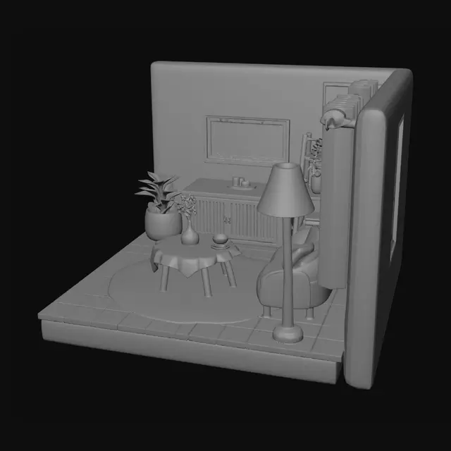 3D model for Pastel Cozy Living Room