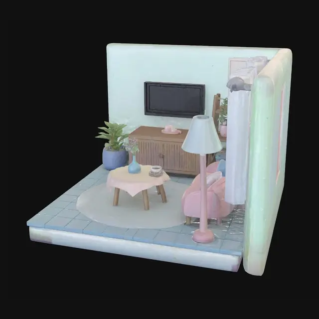 3D model for Pastel Cozy Living Room