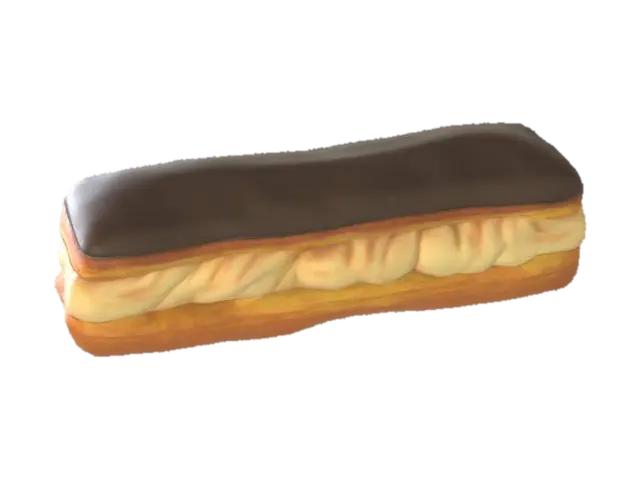 Éclair Delight - Pastry 3D model, vytvořený pomocí AI