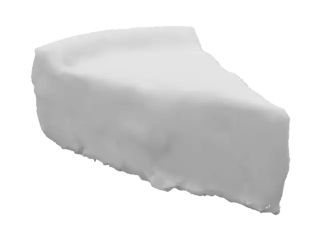 3D model for a slice of caramel dripping vanilla cheesecake. 