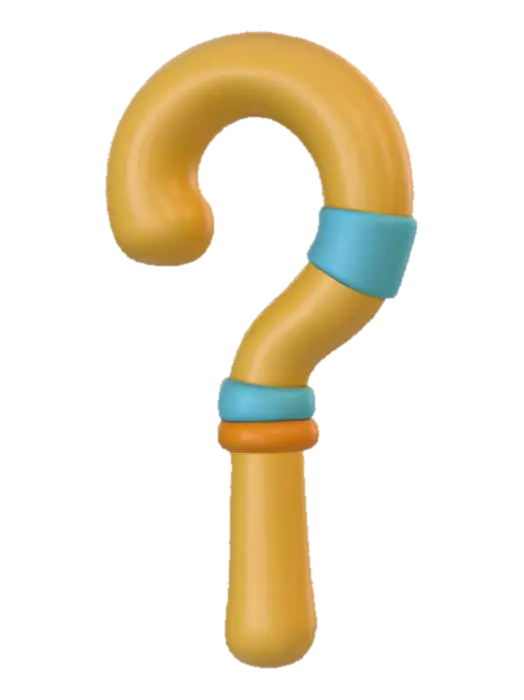 3D model for A cute, stylized 3D render of an Egyptian crook, a symbol of pharaonic power, designed with a rounded, inviting chibi clay aesthetic. The staff is a smooth, matte golden-yellow, with a subtle clay texture. Its curved top is thick and invitingly rounded, while the straight shaft is robust and simplified. Light teal accent bands adorn sections of the staff, adding a pop of color, highlighted by soft, diffused lighting.