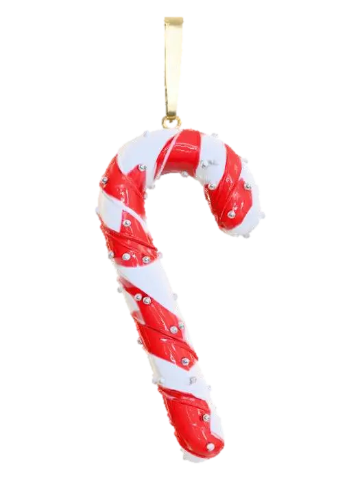 3D model for A delightful candy cane ornament, twisted into its iconic shape. The red stripes are made from polished, enameled crimson metal, bold and vibrant. The white stripes are crafted from opaque, frosted glass, perfectly simulating a sugar-dusted, icy appearance. Scattered across its surface are tiny, brilliant clear quartz crystals, catching the light like individual sugar grains. This ornament offers a charming mix of glossy metal and subtly textured, cool frosted glass. #Christmas2025#