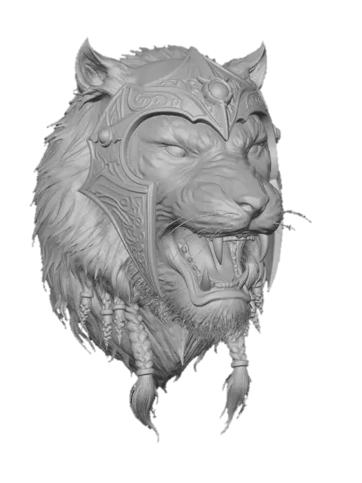 3D model for Tiger head bust