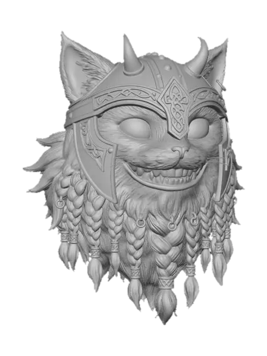 3D model for Viking Cat Warrior