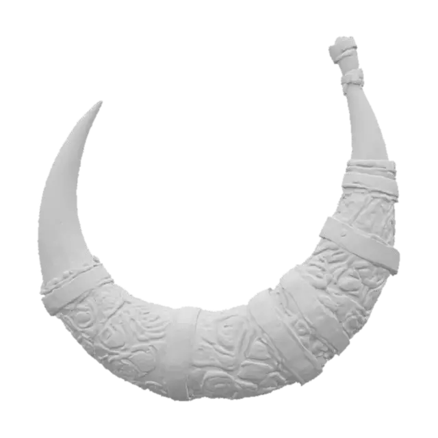 3D model for A stylized 3D model of a Viking horn drinking vessel, body carved from volcanic rock with glowing rune-like lava lines, metal bindings darkened by heat, PBR material, simple black backdrop
