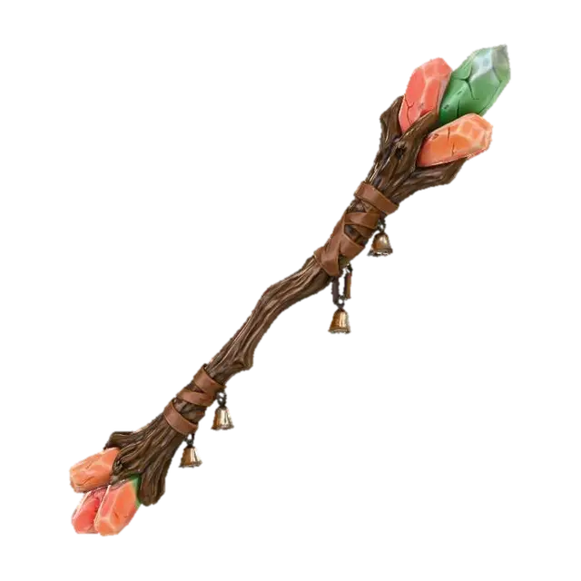 3D model for A stylized fantasy magic staff made from hardened candy and old wood.
Candy parts are cracked, chipped, and dull, not glossy or edible.
Wrapped with leather straps and small bells.
Exaggerated proportions, hand-sculpted look.
Stylized dark Christmas game prop.