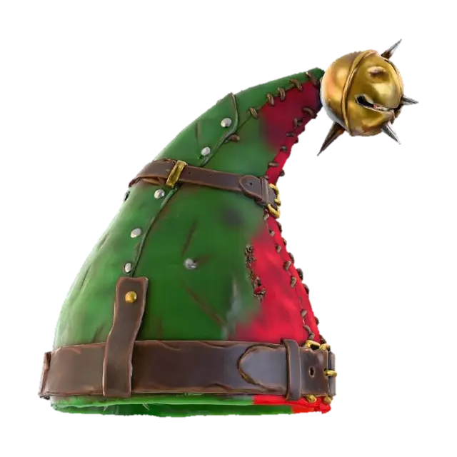 A stylized PBR 3D game asset, a pointed helmet. Not soft cloth, but constructed from… - Felt 3D model, vytvořený pomocí AI