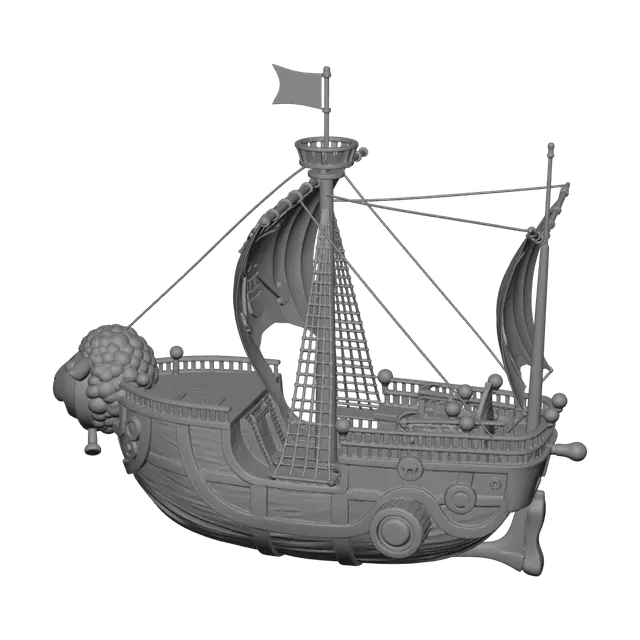 3D model for Stylized One Piece Ship