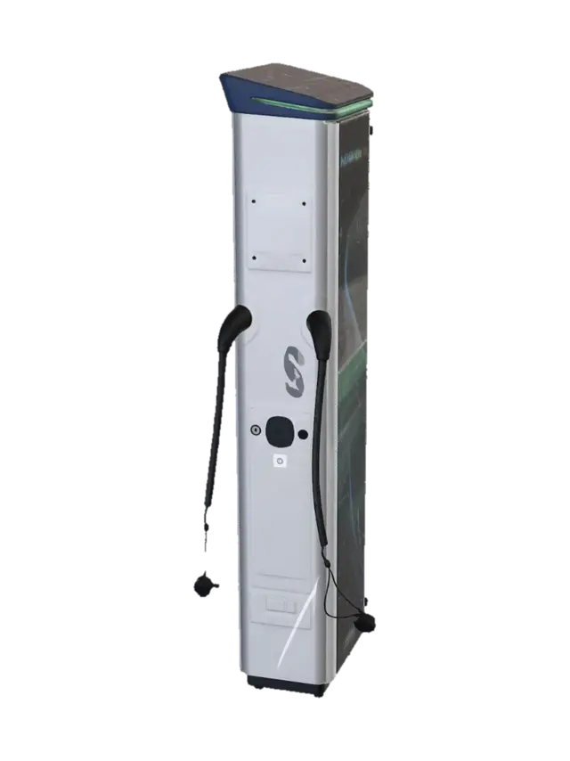 EV Charging Station in Parking Lot 3D model, vytvořený pomocí AI
