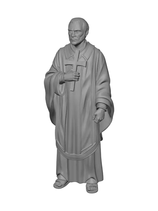 3D model for Twin Priests with Crosses