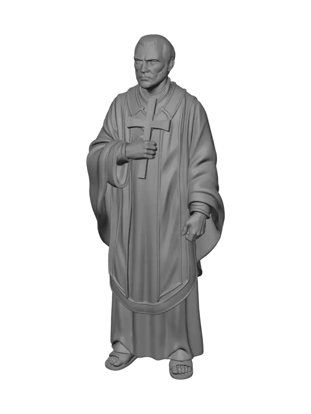 3D model for Twin Priests with Crosses