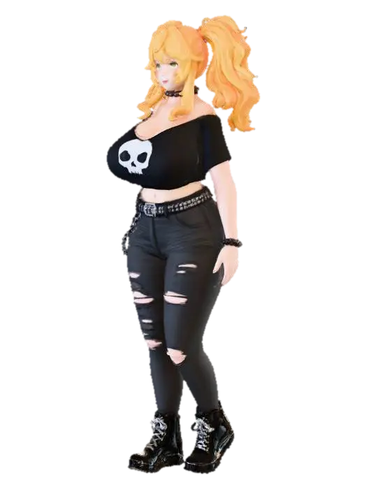 Punk Style Character - Alternative 3D model, vytvořený pomocí AI