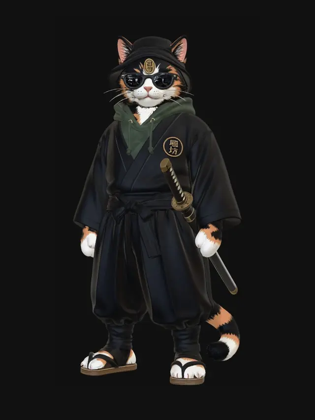 3D model for Midnight Ninja Cat