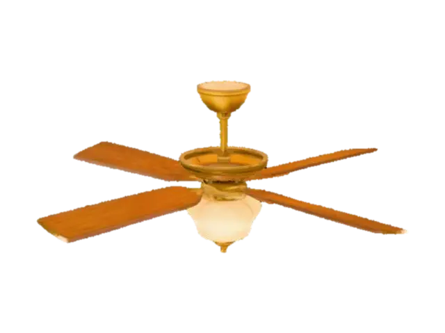 Wooden Elegance Ceiling Fan 3D model, vytvořený pomocí AI