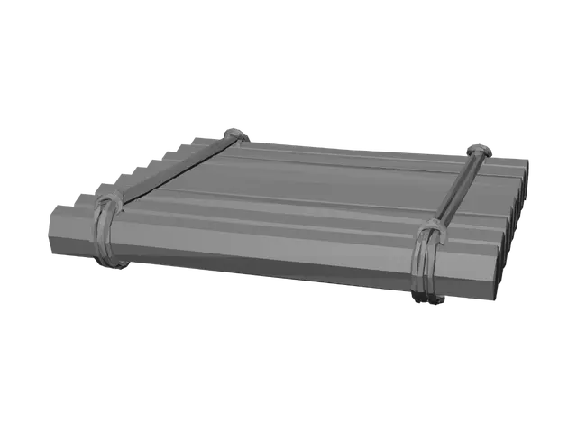 3D model for Rope-bound Log Raft