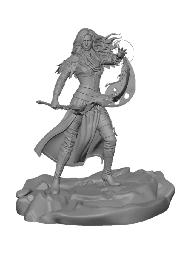 3D model for Yennefer from The Witcher 3 casts magic
