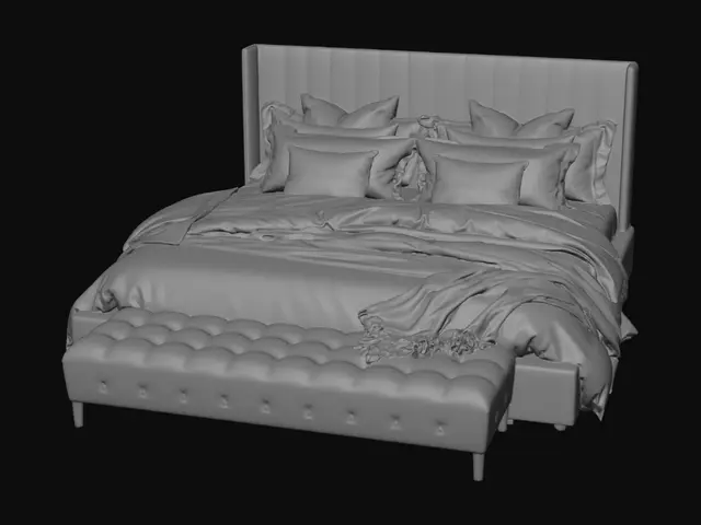 3D model for Emerald Velvet Bed