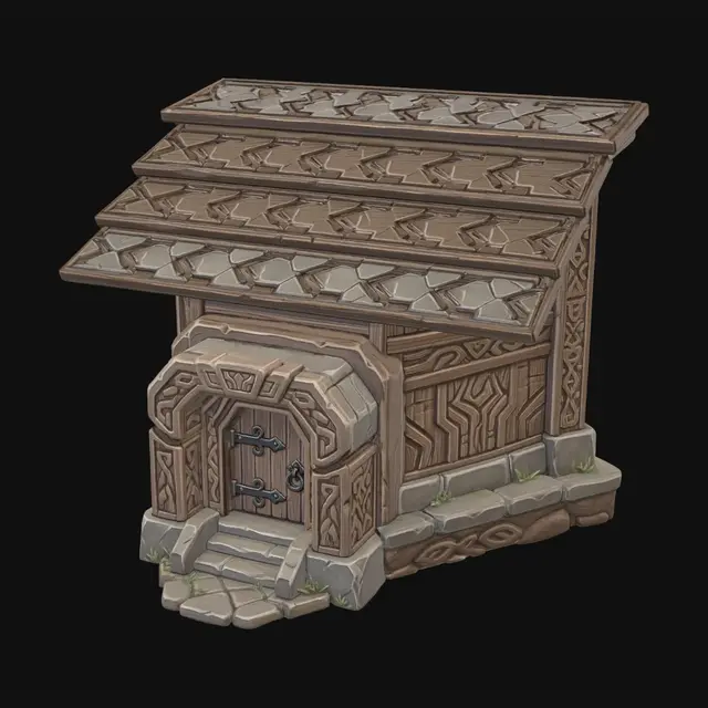 3D model for Carved Timber Cabin