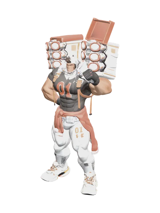 3D model for Weathered Football Player