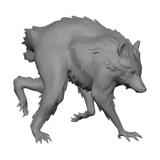 3D model for Blue Raccoon Silhouette
