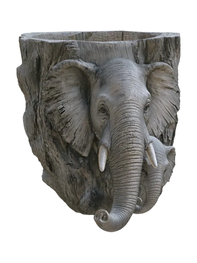 Wood Planter - Elephant 3D model, vytvořený pomocí AI