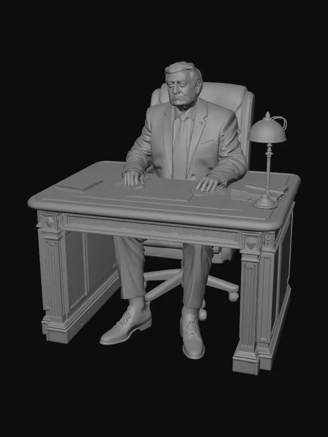 3D model for Formal Office Portrait at the Desk