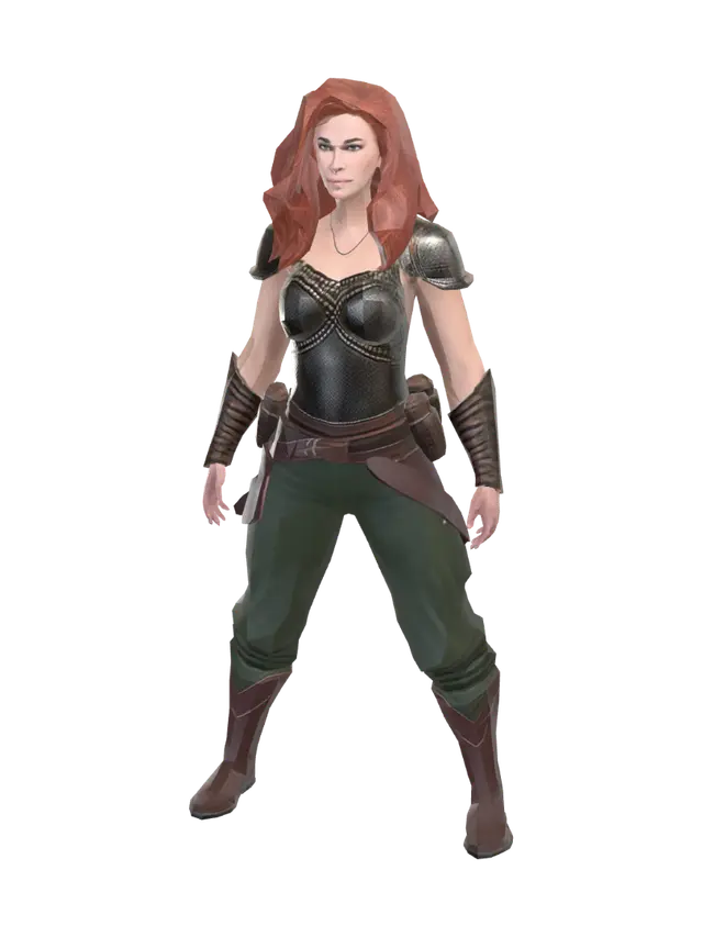 Female fighter - Insignia 3D model, vytvořený pomocí AI