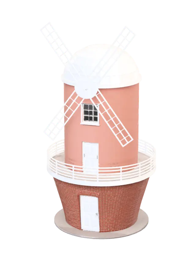 Windmill house - Brazil 3D model, vytvořený pomocí AI