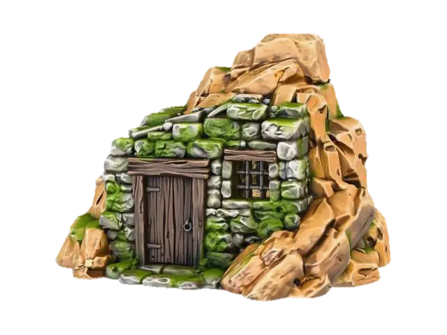 Old Hermit House 3D model, AI generated