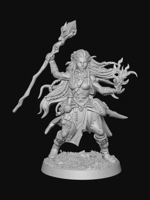 3D model for Verdant Druid with Crystal Staff