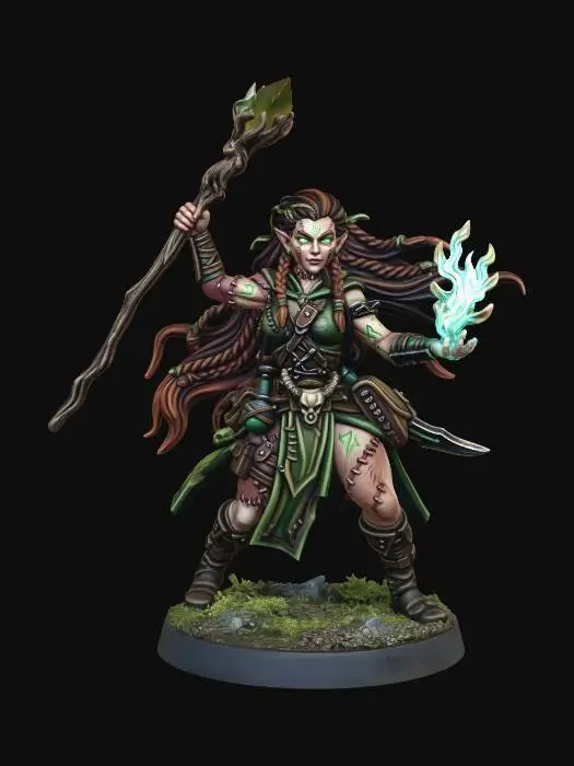 3D model for Verdant Druid with Crystal Staff