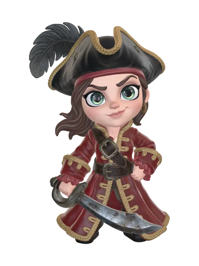 Ship's Captain - Proud 3D model, vytvořený pomocí AI
