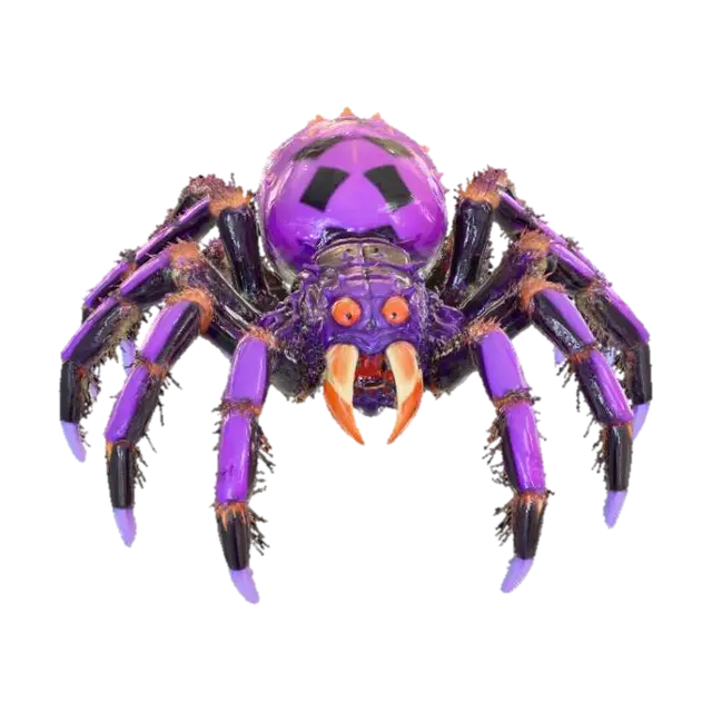 3D model for A 3D image of a toy-like Dungeons & Dragons giant spider in an attack pose. Thick and bold details.  Highly stylized.